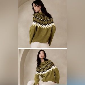 FAIR ISLE MOCK-NECK SWEATER (Brand New): Banana Republic, size Medium.